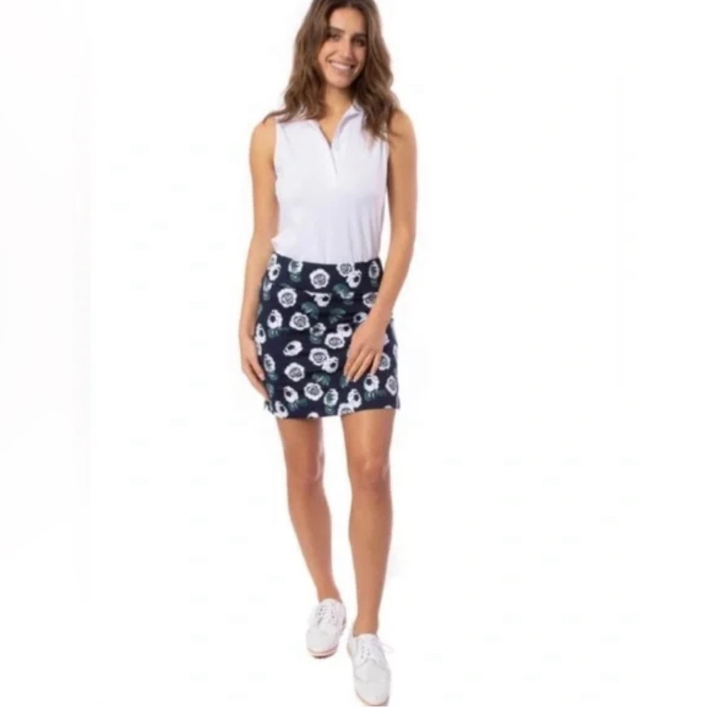 Golftini Night Moves Floral Print Golf Skort, Navy, Size “S”